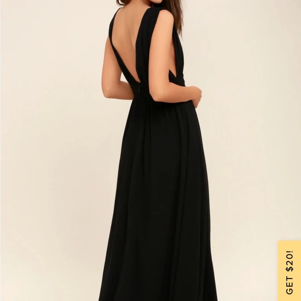 NWT! Lulus Heavenly Hues Black Maxi Dress - size XL